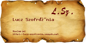 Lucz Szofrónia névjegykártya